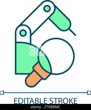 Icona 2D di manutenzione preventiva a linee sottili colorate modificabili Illustrazione Vettoriale