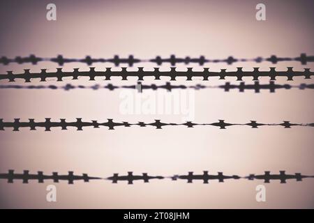 Stacheldraht, Symbolfoto EU-Außengrenzen und Migrationskrise *** filo spinato, foto simbolo EU External Borders and Migration Crisis Credit: Imago/Alamy Live News Foto Stock