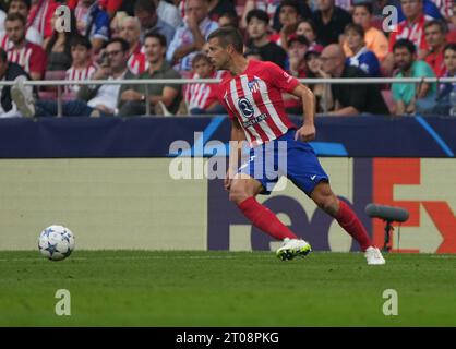 Madrid, Spagna. 4 ottobre 2023. César Azpilicueta di Madrid durante la UEFA Champions League, gruppo e partita di calcio tra Atletico de Madrid e Feyenoord il 4 ottobre 2023 allo stadio Civitas Metropolitano di Madrid, Spagna. Foto di Laurent Lairys/ABACAPRESS.COM Credit: Abaca Press/Alamy Live News Foto Stock