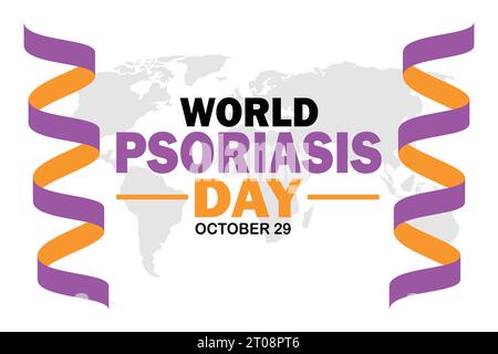 Illustrazione della progettazione di modelli vettoriali per il World Psoriasis Day. Ottobre 29. Adatto per biglietti d'auguri, poster e striscioni Illustrazione Vettoriale