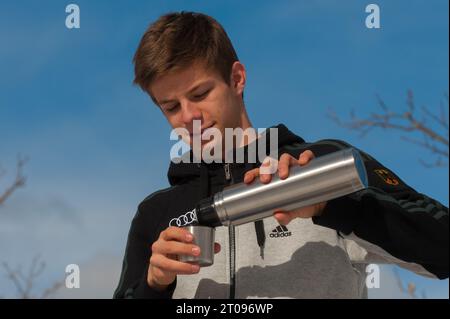 Andreas Wellinger Privataufnahmen in Val di Fiemme, Italien AM 27.02.2013 Foto Stock