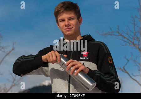 Andreas Wellinger Privataufnahmen in Val di Fiemme, Italien AM 27.02.2013 Foto Stock