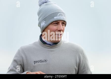 Carnoustie, Scozia. 5 ottobre 2023. L'inglese Matt Fitzpatrick nel primo giorno dell'Alfred Dunhill Links Championship 2023. Crediti: Tim Gray/Alamy Live News Foto Stock