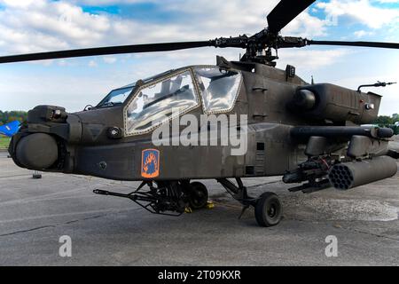 Boeing AH-64D Apache al NATO Days 2023 a Ostrava, Repubblica Ceca Foto Stock