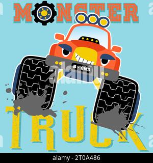 illustrazione dei cartoni animati vettoriali monster truck Illustrazione Vettoriale