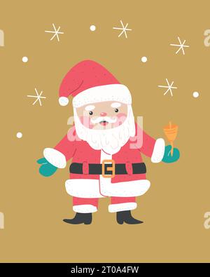 grazioso personaggio natalizio claus con biglietto da visita Illustrazione Vettoriale