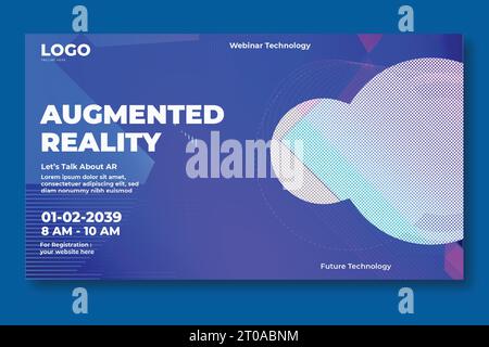 webinar tecnologia virtuale e tecnologia del futuro conferenza metaverse orizzontale sconto verticale design banner vendita Illustrazione Vettoriale