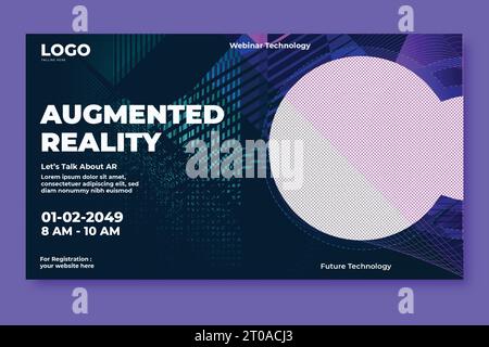 webinar metaversi sull'innovazione futuristica tecnologia virtuale e design di banner per la tecnologia di innovazione neon del futuro Illustrazione Vettoriale