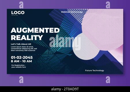 webinar futuristico sull'innovazione delle metavole tecnologia virtuale e design dei banner della futura tecnologia neon Illustrazione Vettoriale