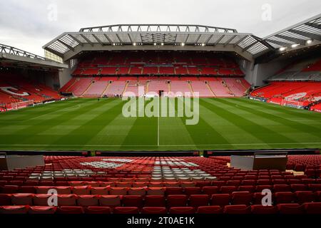 Liverpool, Regno Unito. 5 ottobre 2023. Vista generale di Anfield in vista della partita di UEFA Europa League ad Anfield, Liverpool. Il credito fotografico dovrebbe leggere: Gary Oakley/Sportimage Credit: Sportimage Ltd/Alamy Live News Foto Stock