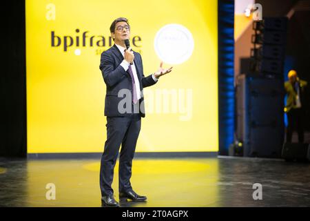 Parigi, Francia. 5 ottobre 2023. Nicolas Dufourcq durante l'evento Bpifrance Inno Generation (BIG) all'Accor Arena di Parigi il 5 ottobre 2023. Foto di Eliot Blondet/ABACAPRESS.COM credito: Abaca Press/Alamy Live News Foto Stock