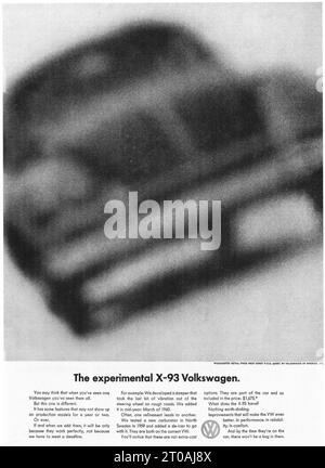 1961 VW Beetle Experimental X-93 ad creato da Helmet Krone a Doyle Dane Bernbach Foto Stock