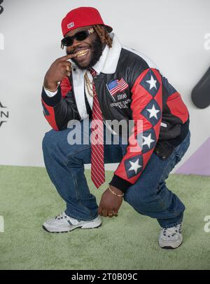 Atlanta, Stati Uniti. 3 ottobre 2023. HitKidd arriva ai BET Hip Hop Awards il 3 ottobre 2023 al Cobb Energy Performing Arts Center di Atlanta, Georgia. (Foto di Mike Ware/Sipa USA) credito: SIPA USA/Alamy Live News Foto Stock