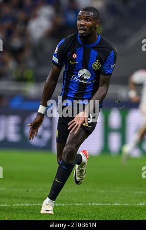 Milano, Italia. 3 ottobre 2023. Stadio San Siro, 03.10.23 Marcus Thuram (9 FC Internazionale) durante la partita della fase a gironi della Champions League tra FC Internazionale e Benfica allo Stadio San Siro di Milano, Italia calcio (Cristiano Mazzi/SPP) credito: SPP Sport Press Photo. /Alamy Live News Foto Stock