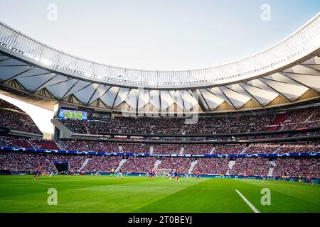 Madrid, Spagna. 4 ottobre 2023. Madrid - Estadio Metropolitano durante la seconda tappa della fase a gironi di UEFA Champions League tra Atletico Madrid e Feyenoord all'Estadio Metropolitano il 4 ottobre 2023 a Madrid, Spagna. Credito: Immagini da Box a Box/Alamy Live News Foto Stock