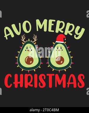 Happy Christmas Tshirt design Vector. Da utilizzare per T-shirt, tazze, adesivi, carte, ecc. Illustrazione Vettoriale