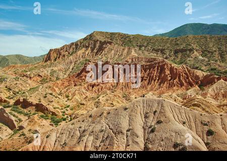 Fiaba Canyon, formazioni rocciose sul lago Issyk-Kul. Kirghizistan.Asia centrale Foto Stock