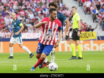 Madrid, Espagne. 4 ottobre 2023. Koke dell'Atletico de Madrid durante la partita di calcio di UEFA Champions League, gruppo e tra Atletico de Madrid e Feyenoord il 4 ottobre 2023 allo stadio Civitas Metropolitano di Madrid, Spagna - foto Laurent Lairys/DPPI Credit: DPPI Media/Alamy Live News Foto Stock