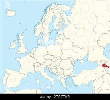 Mappa delle località DELLA REPUBBLICA D'ARMENIA, EUROPA Illustrazione Vettoriale