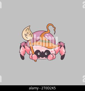 Illustrazione di Halloween Spider del cartone animato Clipart. Carino Clip Art Halloween Insect. Illustrazione Vettoriale