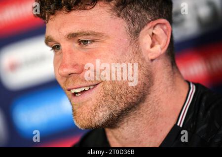 Will Rowlands del Galles durante la conferenza stampa allo Stade de la Beaujoire di Nantes, in Francia. Data immagine: Venerdì 6 ottobre 2023. Foto Stock