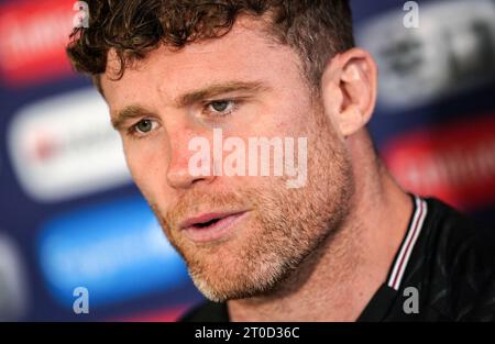 Will Rowlands del Galles durante la conferenza stampa allo Stade de la Beaujoire di Nantes, in Francia. Data immagine: Venerdì 6 ottobre 2023. Foto Stock