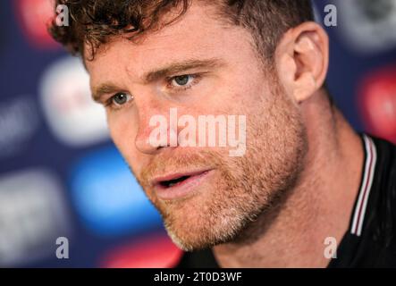 Will Rowlands del Galles durante la conferenza stampa allo Stade de la Beaujoire di Nantes, in Francia. Data immagine: Venerdì 6 ottobre 2023. Foto Stock