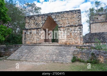 EK Balam, Yucatan, Messico, rovine di Ek Balam che è un sito archeologico Yucatec-Maya, solo editoriale. Foto Stock