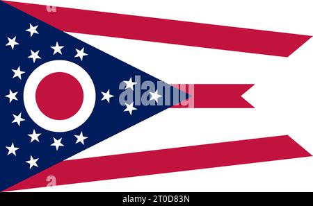 Bandiera vettoriale dettagliata dell'Ohio Illustrazione Vettoriale