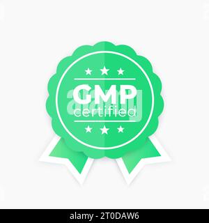 Badge certificato GMP, Good Manufacturing Practice Illustrazione Vettoriale