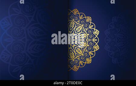 colore dorato sfumato piatto con vettore di sfondo artistico creativo mandala di colore sfumato verde Illustrazione Vettoriale