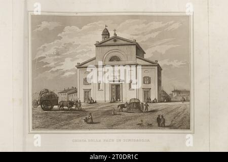 P. Cacchiatelli - G. Gleter, la Scienza e le Arti sotto il pontificato di Pio IX, pubblicato a Roma nel 1860 dalla Tipografia delle Belle Arti, via poli, 91. All'interno sono presenti incisioni raffiguranti le opere pubbliche realizzate durante il Pontificato di Pio IX Foto Stock