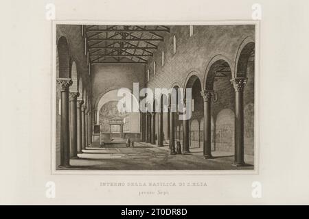 P. Cacchiatelli - G. Gleter, la Scienza e le Arti sotto il pontificato di Pio IX, pubblicato a Roma nel 1860 dalla Tipografia delle Belle Arti, via poli, 91. All'interno sono presenti incisioni raffiguranti le opere pubbliche realizzate durante il Pontificato di Pio IX Foto Stock