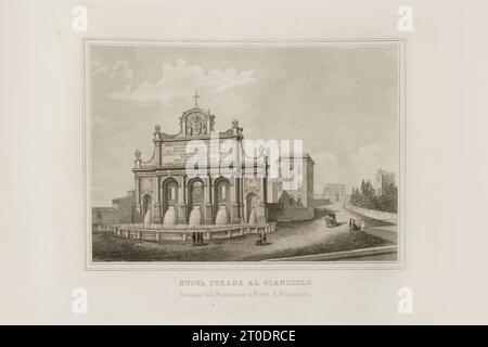 P. Cacchiatelli - G. Gleter, la Scienza e le Arti sotto il pontificato di Pio IX, pubblicato a Roma nel 1860 dalla Tipografia delle Belle Arti, via poli, 91. All'interno sono presenti incisioni raffiguranti le opere pubbliche realizzate durante il Pontificato di Pio IX Foto Stock