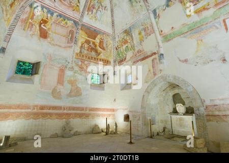 Montegiorgio (Italia, Marche, provincia di fermo), chiesa di San Francesco, cappella Farfense. Ciclo di affreschi di Antonio Alberti da Ferrara, inizio XV secolo Foto Stock