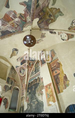 Fermo (Italia, Marche, provincia di fermo), Oratorio Santa Monica. Ciclo di affreschi di Pietro di Domenico da Montepulciano, inizio XV secolo Foto Stock