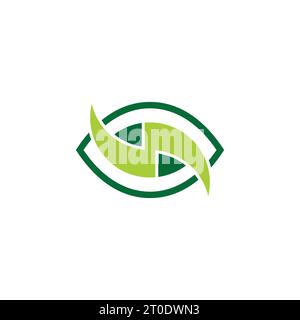 simbolo supplemento occhio di erbe foglia vettore logo Illustrazione Vettoriale