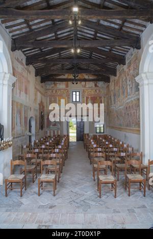 Monteleone di fermo (Italia, Marche - provincia di fermo) Chiesa della Misericordia (ciclo di affreschi del XV-XVI secolo) Foto Stock