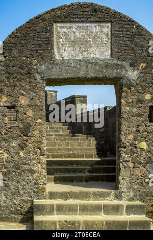 11 05 2016 architettura Vintage Heritage Castella de Aguada, conosciuta anche come il forte Bandra, Bandra, Mumbai. Maharashtra INDIA Asia. Foto Stock