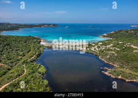 Spiaggia grande Pevero, Porto Cervo, Arzachena, Costa Smeralda, Sardegna, Italia Foto Stock