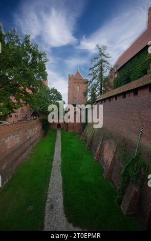 Marienburg, Malbork, castello dell'ordine Teutonico, Nogat, Brick Foto Stock