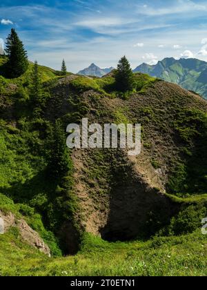 Nei fori di gesso sopra Lech am Arlberg Foto Stock