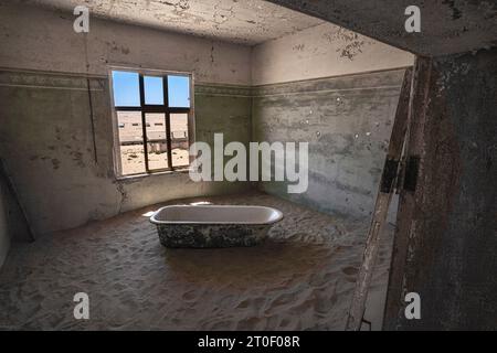 Kolmannskuppe, città fantasma vicino a Lüderitz, Namibia, Africa Foto Stock