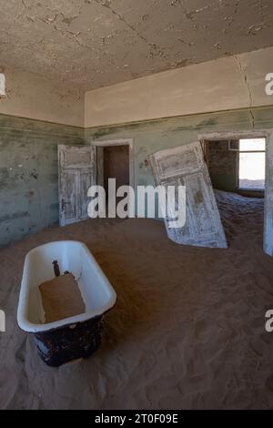 Kolmannskuppe, città fantasma vicino a Lüderitz, Namibia, Africa Foto Stock