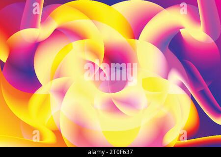 sfumatura astratta eccessivamente creativa, ondulata colorata e grafica fluida dello sfondo vettoriale Illustrazione Vettoriale