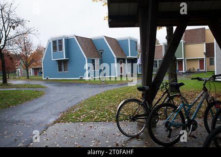 Biblioteca dell'Hampshire College nel campus di Amherst, Massachusetts Foto Stock