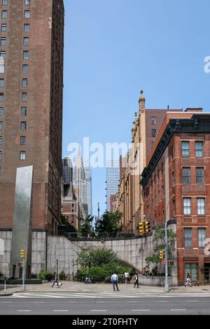 Ralph Bunche Park, un piccolo parco pubblico municipale nel quartiere di Turtle Bay a New York, sulla First Avenue tra la 42nd e la 43rd Street Foto Stock