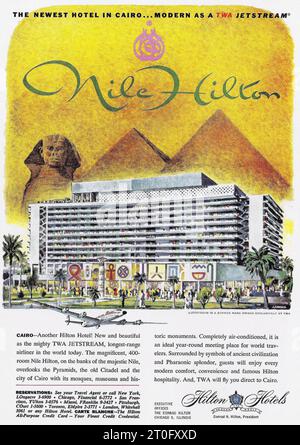 1959 Nile Hilton hotel ad Foto Stock