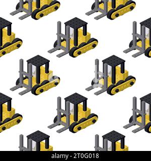 Modello di carrello elevatore isometrico. Illustrazione vettoriale Illustrazione Vettoriale