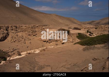 Faglia tettonica continentale in Perù a causa dell'attività tettonica Foto Stock